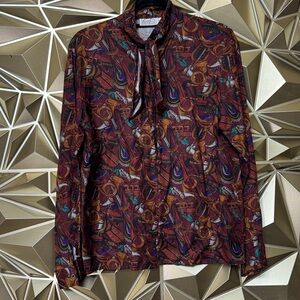 Elegant Multicolor Patterned Blouse